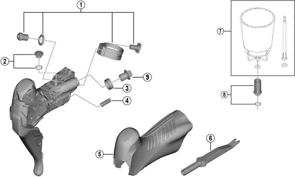 Shimano 105 / GRX STI shift-brake lever spare part | Bleed screw