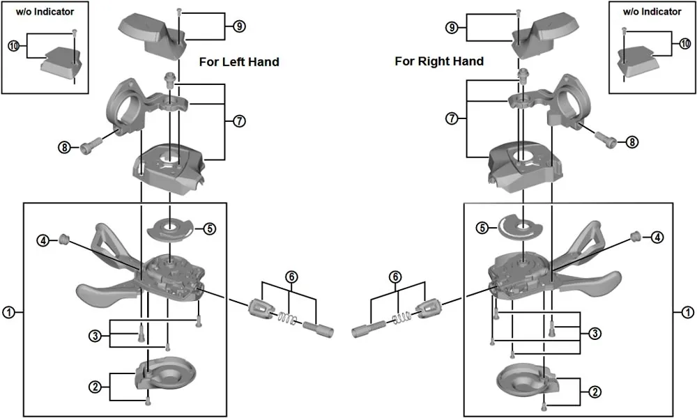 Shimano SLX SL-M7000 Shift Lever Spare Part | Complete Left Cover No. 10