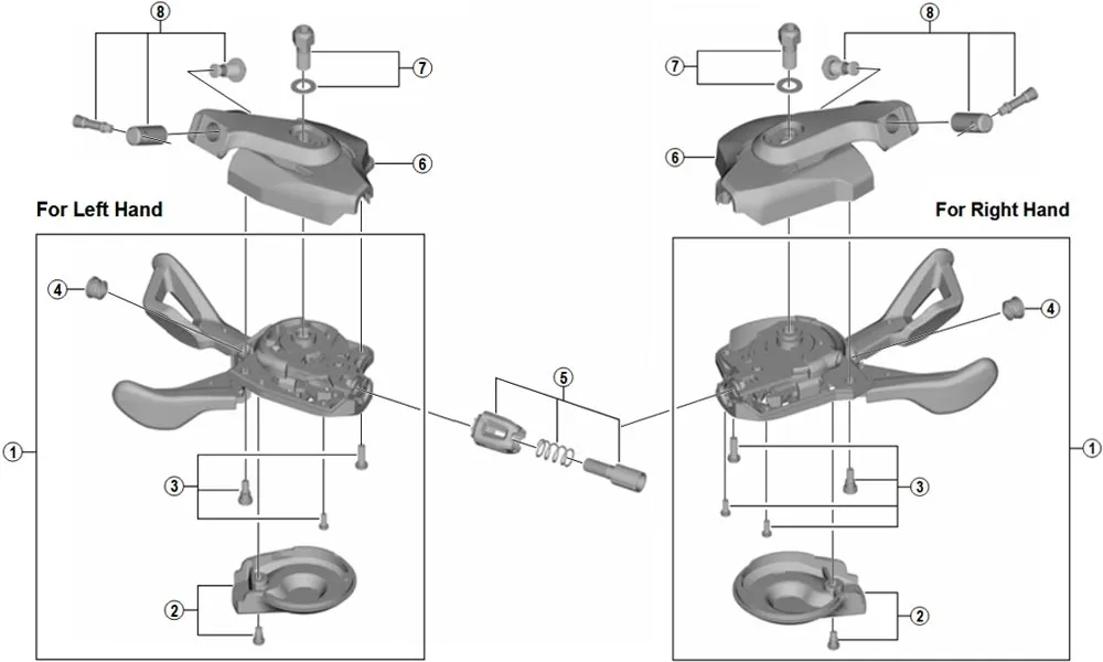 Shimano SLX SL-M7000-B-I Shift Lever Spare Part | 11-speed right-hand shift lever unit No. 1