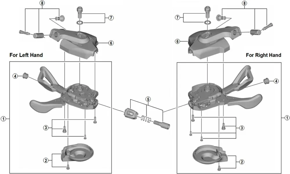 Shimano SLX SL-M7000-B-I Shift Lever Spare Part | Complete set of left-hand mounting screws No. 3
