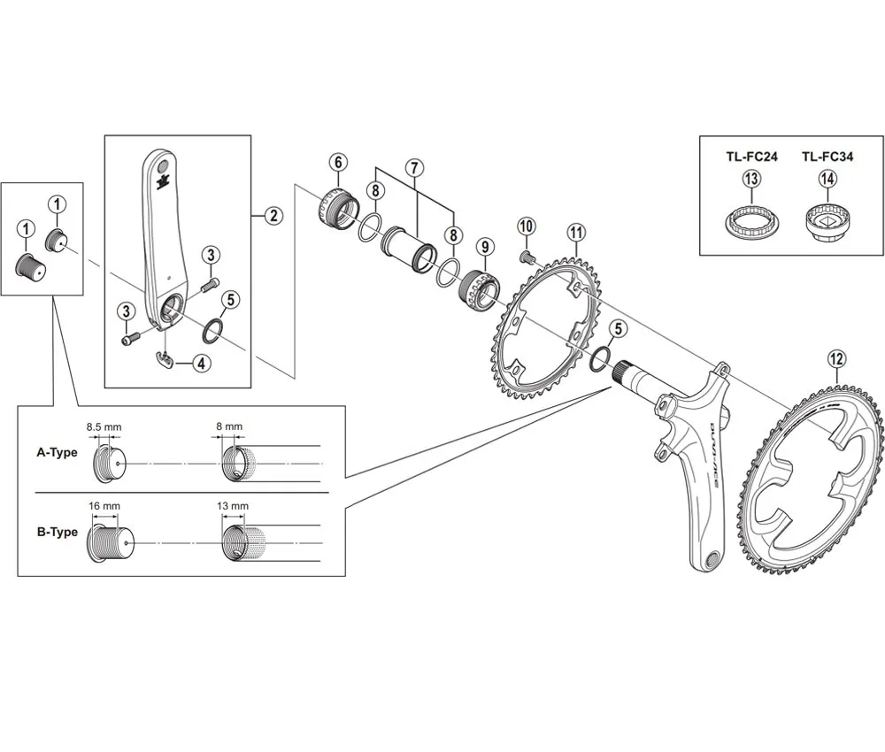 Spare parts: Shimano DURA-ACE FC-9000 crankset