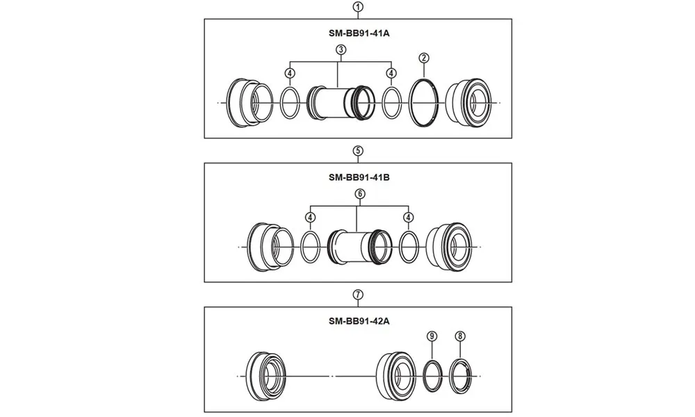 Shimano 2.5 mm spacer ring for SM-BB91-42A Press-Fit bottom bracket