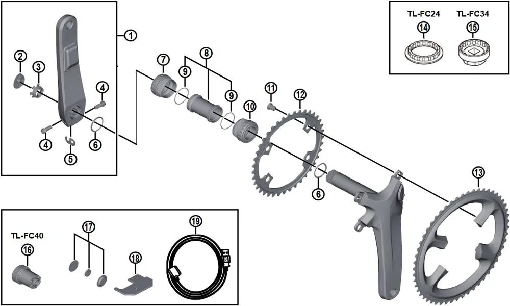 Spare parts Shimano DURA-ACE FC-R9100-P crankset