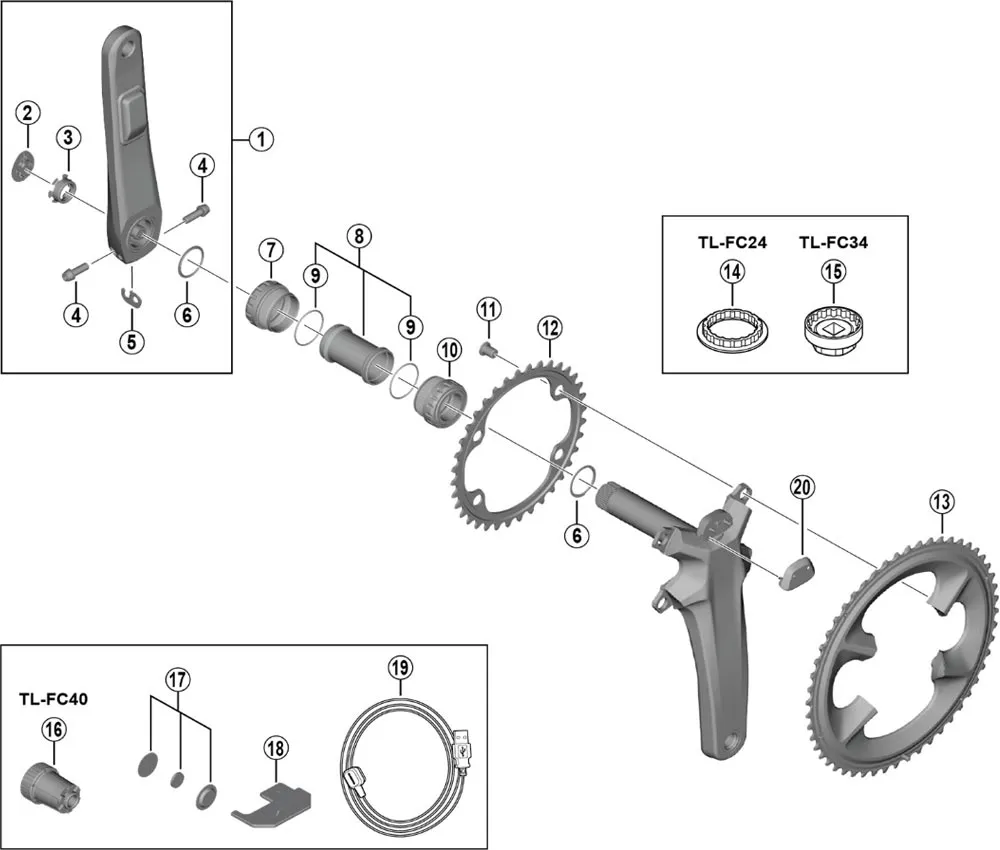 Shimano DURA-ACE FC-R9200-P Crank Spare Part | Left crank arm 160 mm