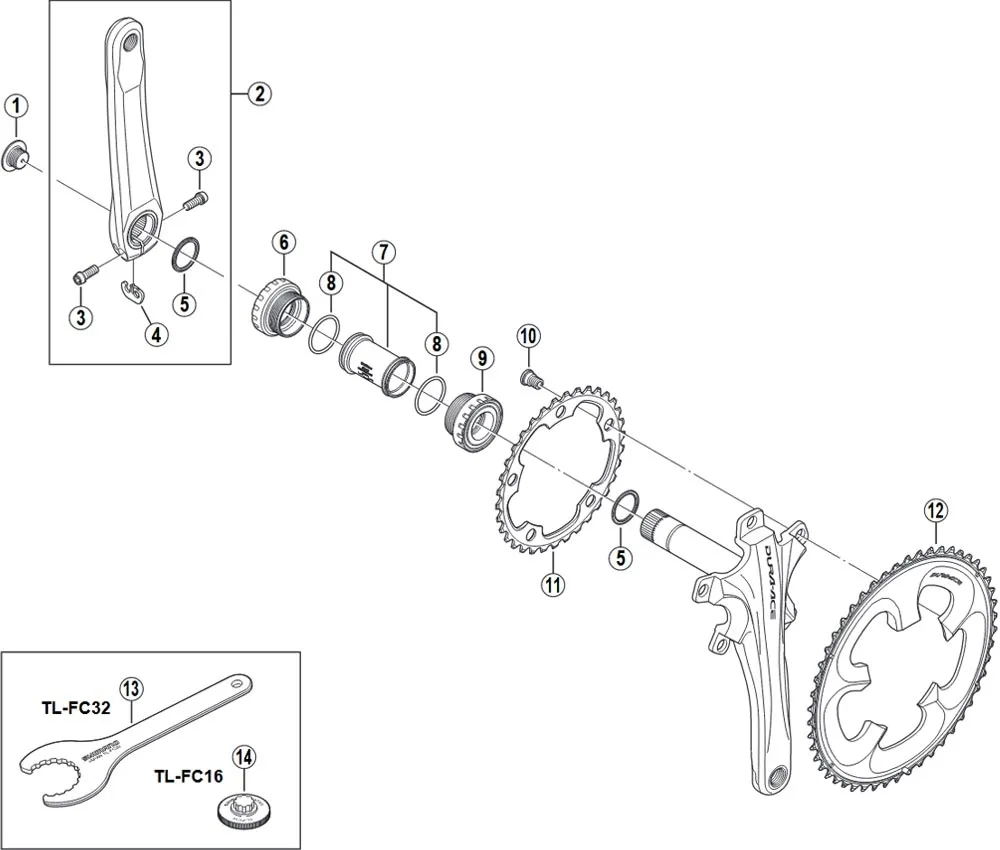 Spare parts: Shimano DURA-ACE FC-7950 crankset
