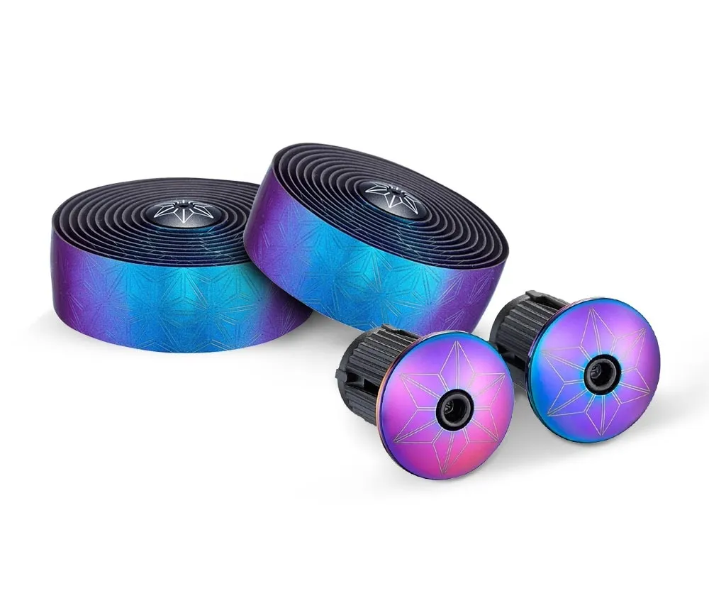 Supacaz Bling Handlebar Tape Oil Slick + Oil Slick Plugz