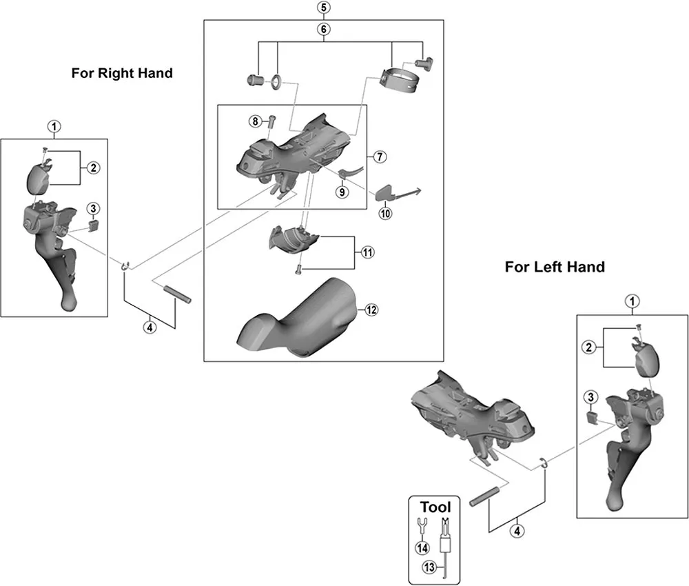 Shimano 105 ST-R7000 Shift/Brake Lever Spare Part | Left-hand lever unit No. 7 – sold out