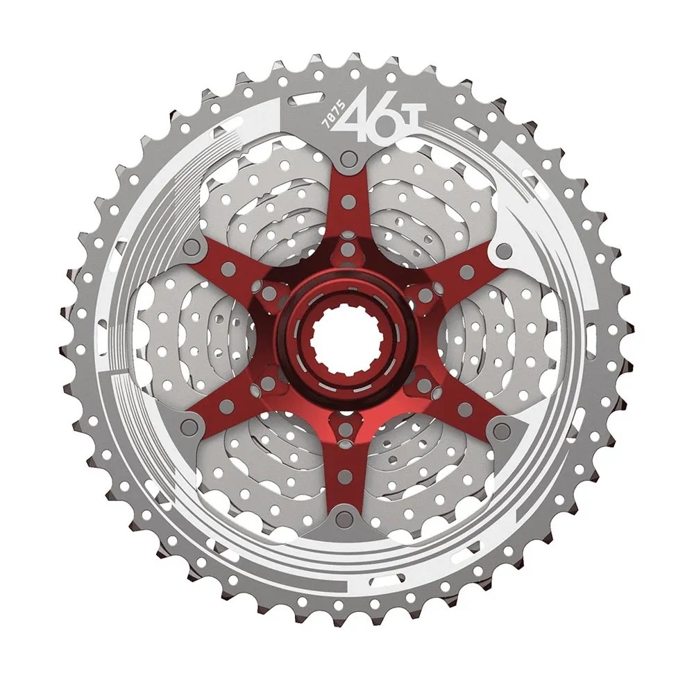 SunRace CSMX3 MTB HG 10-speed cassette, 11-46 teeth, metallic