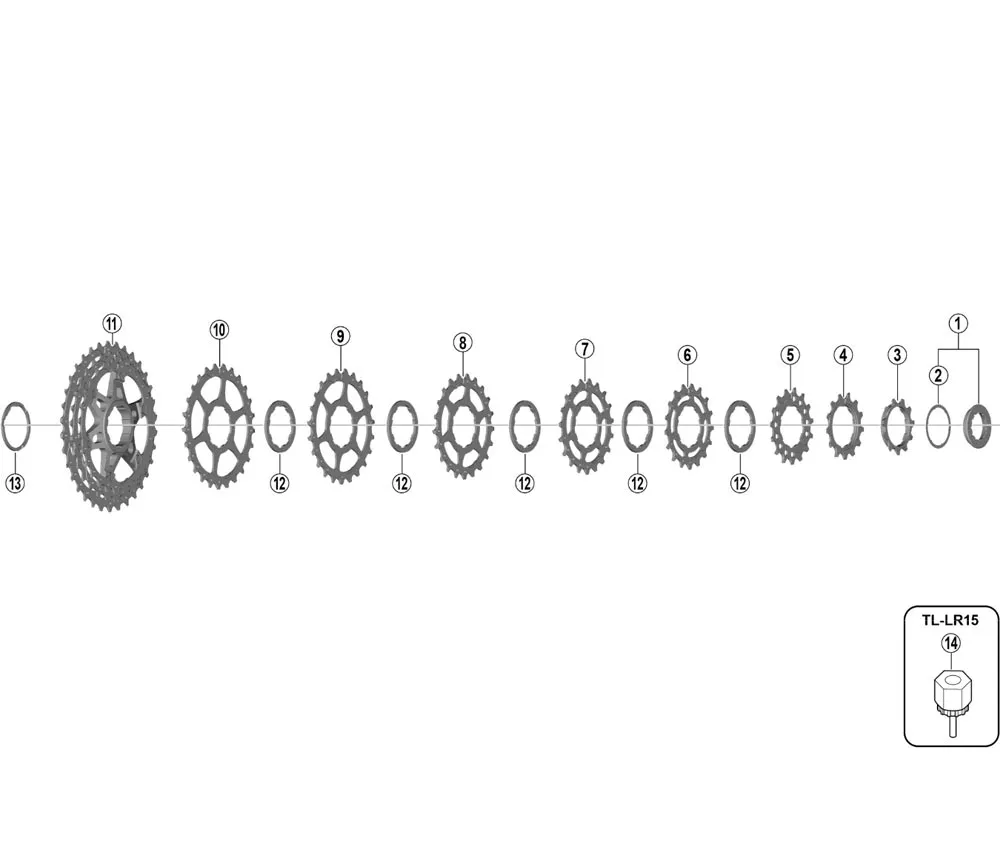 Shimano 105 CS-HG700 Cassette Spare Parts | 13-tooth sprocket No. 4