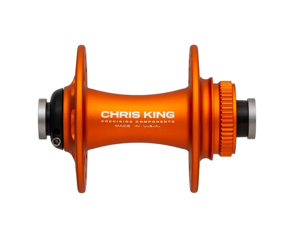 Chris King R45D front hub 12x100 Disc Centerlock 28-hole matt mango | matt orange