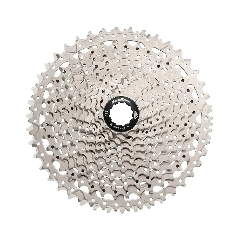 SunRace CSMS8 MTB HG 11-speed cassette, 11-46 teeth, metallic