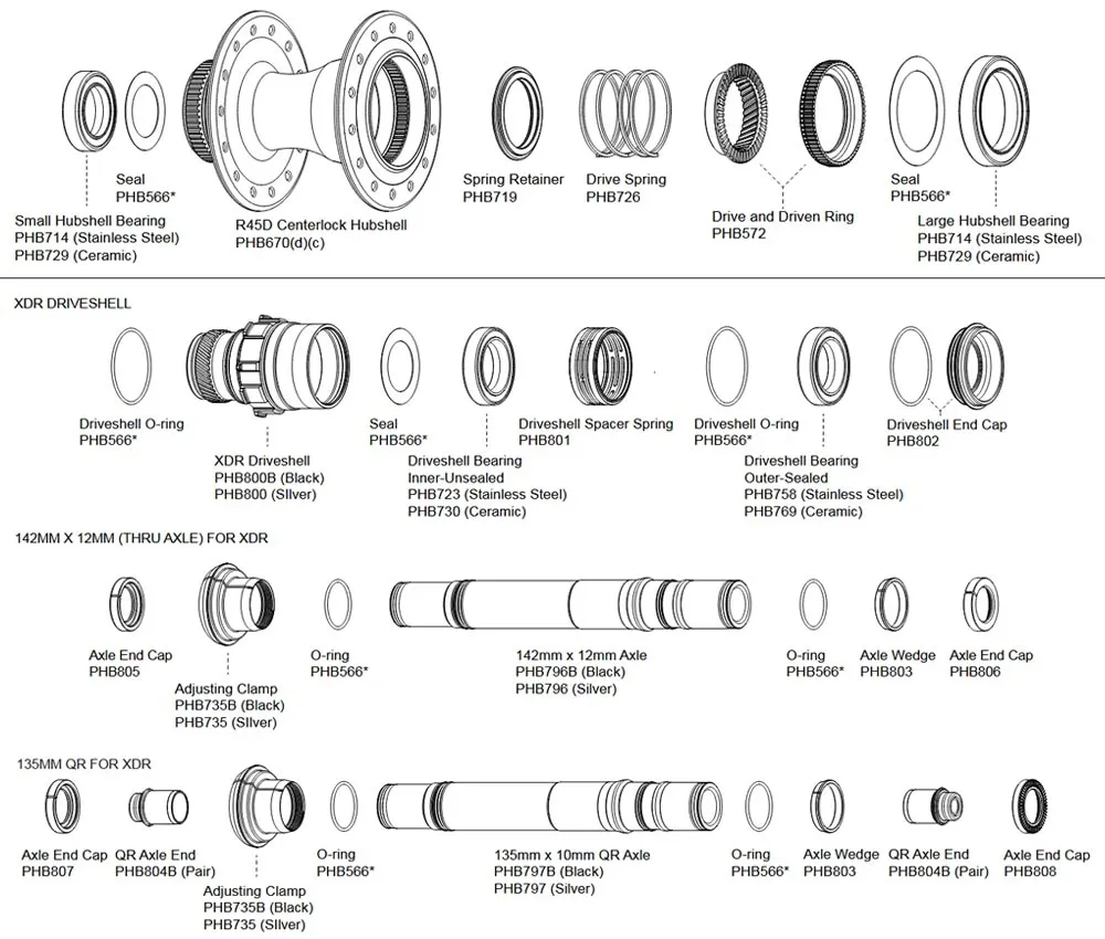 Chris King R45D Rear Hub 12x142 Disc Centerlock 24-hole Rotor HG11 silver | silver