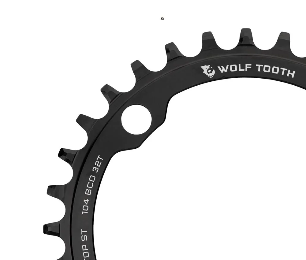 Wolf Tooth Drop-Stop ST Chainring HG+ 12-speed – 4-arm, 104mm bolt circle, 32 teeth