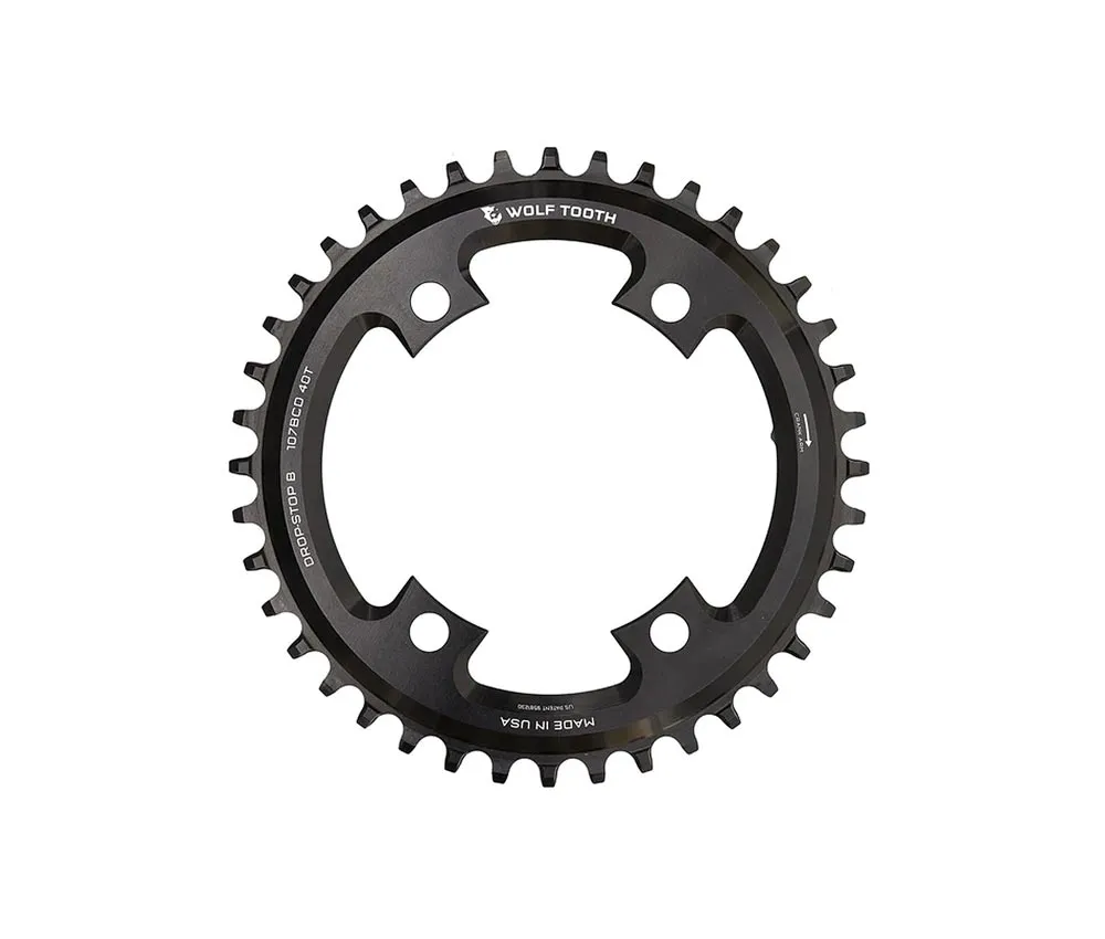 Wolf Tooth Drop Stop B Chainring - Sram asymmetrical 107mm bolt circle 9-12-speed 40 teeth
