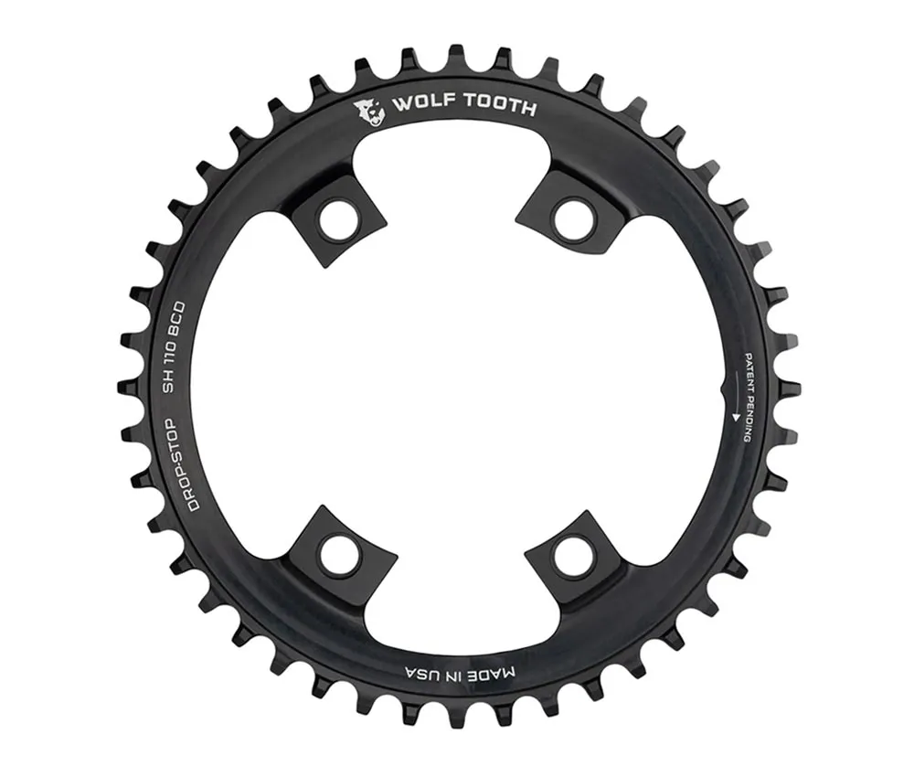 Wolf Tooth Drop Stop B Chainring – Shimano 110mm asymmetrical 9-12-speed chainring 46 teeth
