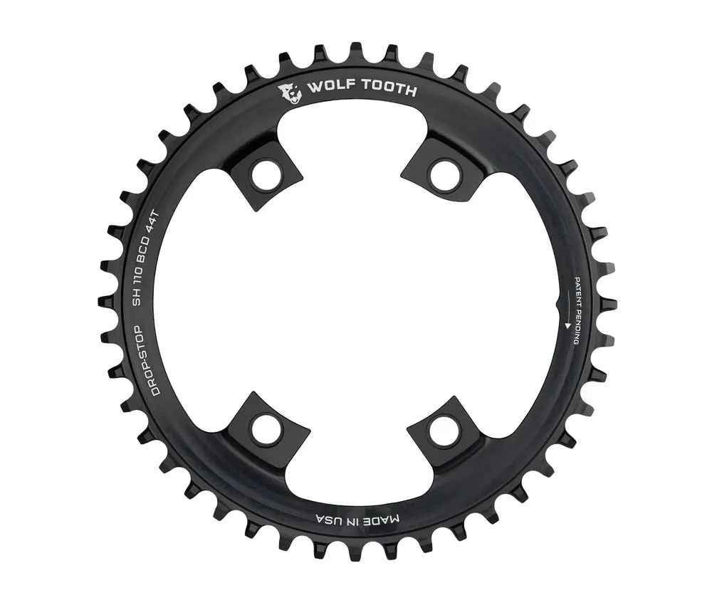 Wolf Tooth Drop Stop B Chainring – Shimano 110mm asymmetrical 9-12-speed chainring 44 teeth