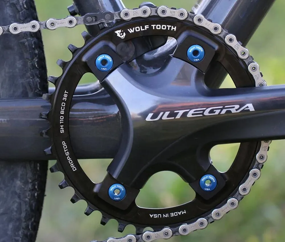 Wolf Tooth Drop Stop B Chainring – Shimano 110mm asymmetrical 9-12-speed chainring 44 teeth