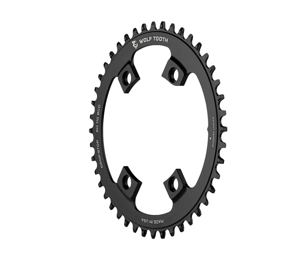 Wolf Tooth Drop Stop B Chainring – Shimano 110mm asymmetrical 9-12-speed chainring 42 teeth