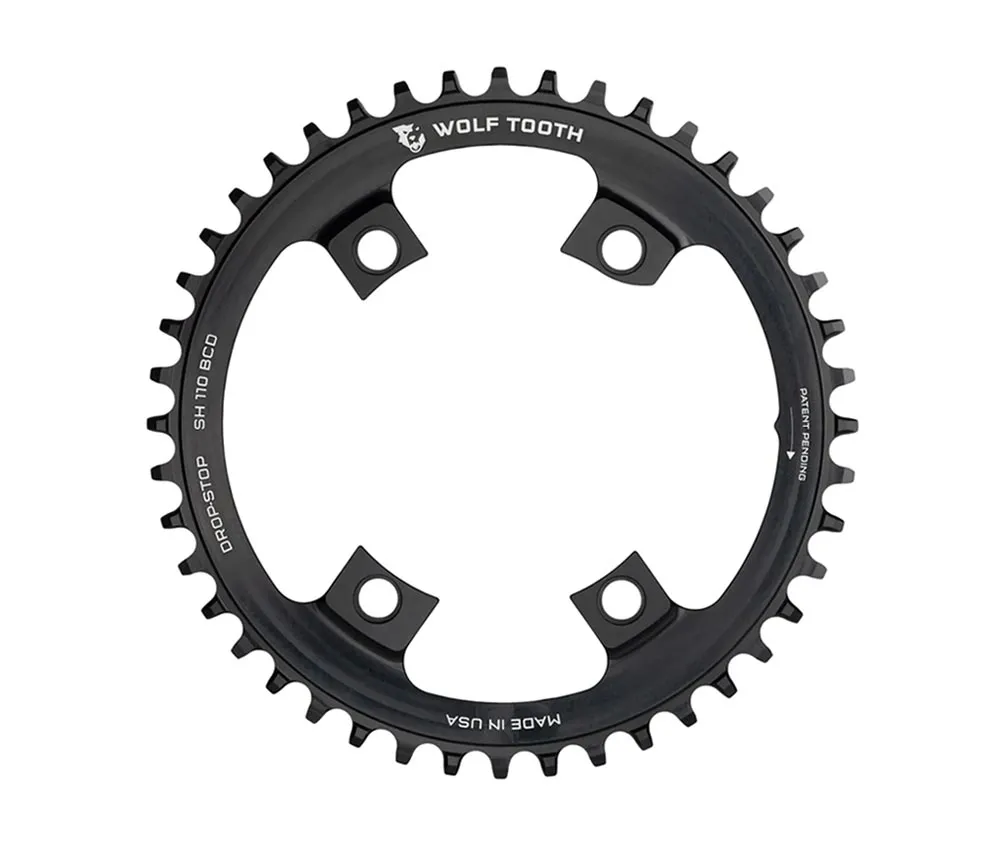 Wolf Tooth Drop Stop B Chainring – Shimano 110mm asymmetrical 9-12-speed chainring 42 teeth