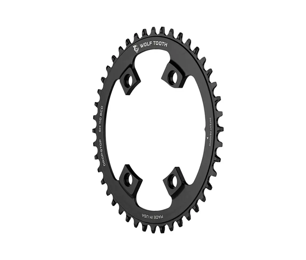 Wolf Tooth Drop Stop B Chainring – Shimano 110mm asymmetrical 9-12-speed chainring 38 teeth