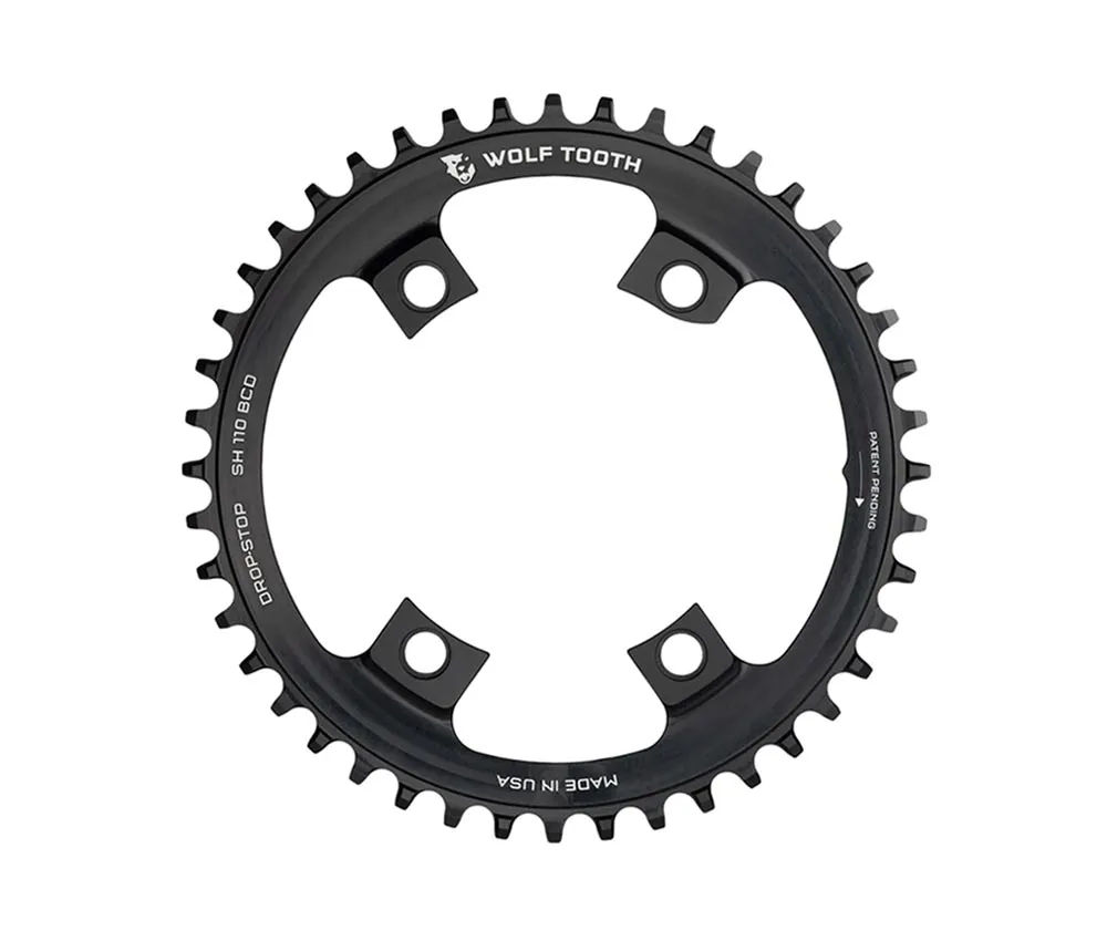 Wolf Tooth Drop Stop B Chainring – Shimano 110mm asymmetrical 9-12-speed chainring 38 teeth
