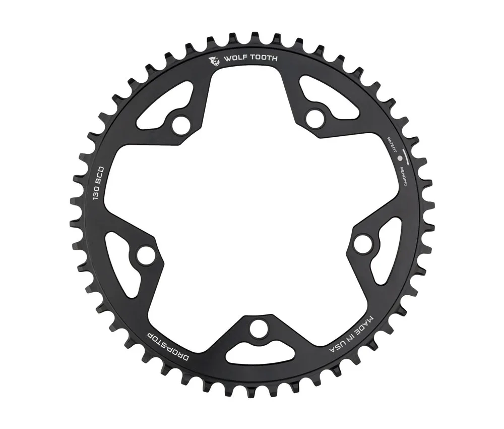 Wolf Tooth Drop Stop B Chainring - Road / Gravel / CX 130mm BCD 9-12-speed 52 teeth
