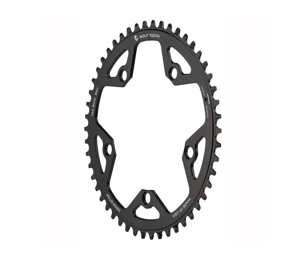 Wolf Tooth Drop Stop B Chainring - Road / Gravel / CX 130mm BCD 9-12-speed 50 teeth