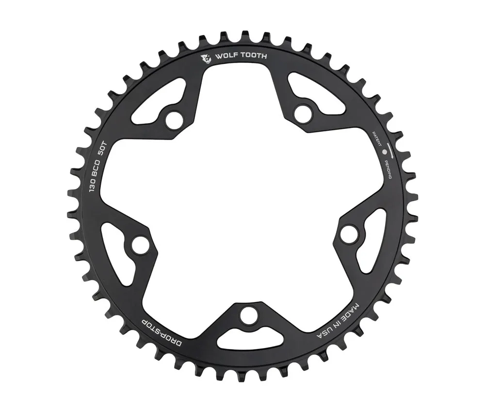 Wolf Tooth Drop Stop B Chainring - Road / Gravel / CX 130mm BCD 9-12-speed 50 teeth