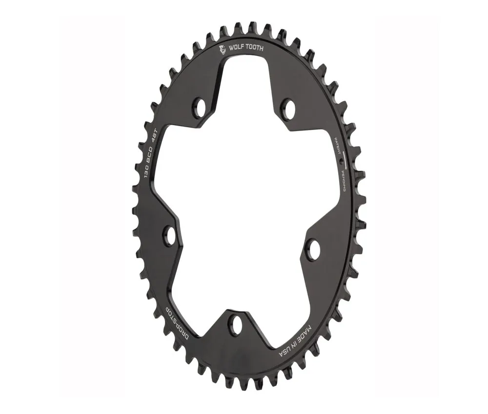 Wolf Tooth Drop Stop B Chainring - Road / Gravel / CX 130mm BCD 9-12-speed 48 teeth