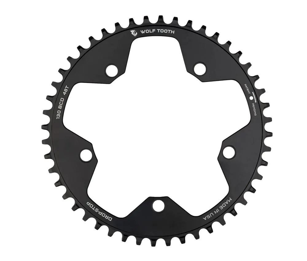 Wolf Tooth Drop Stop B Chainring - Road / Gravel / CX 130mm BCD 9-12-speed 48 teeth