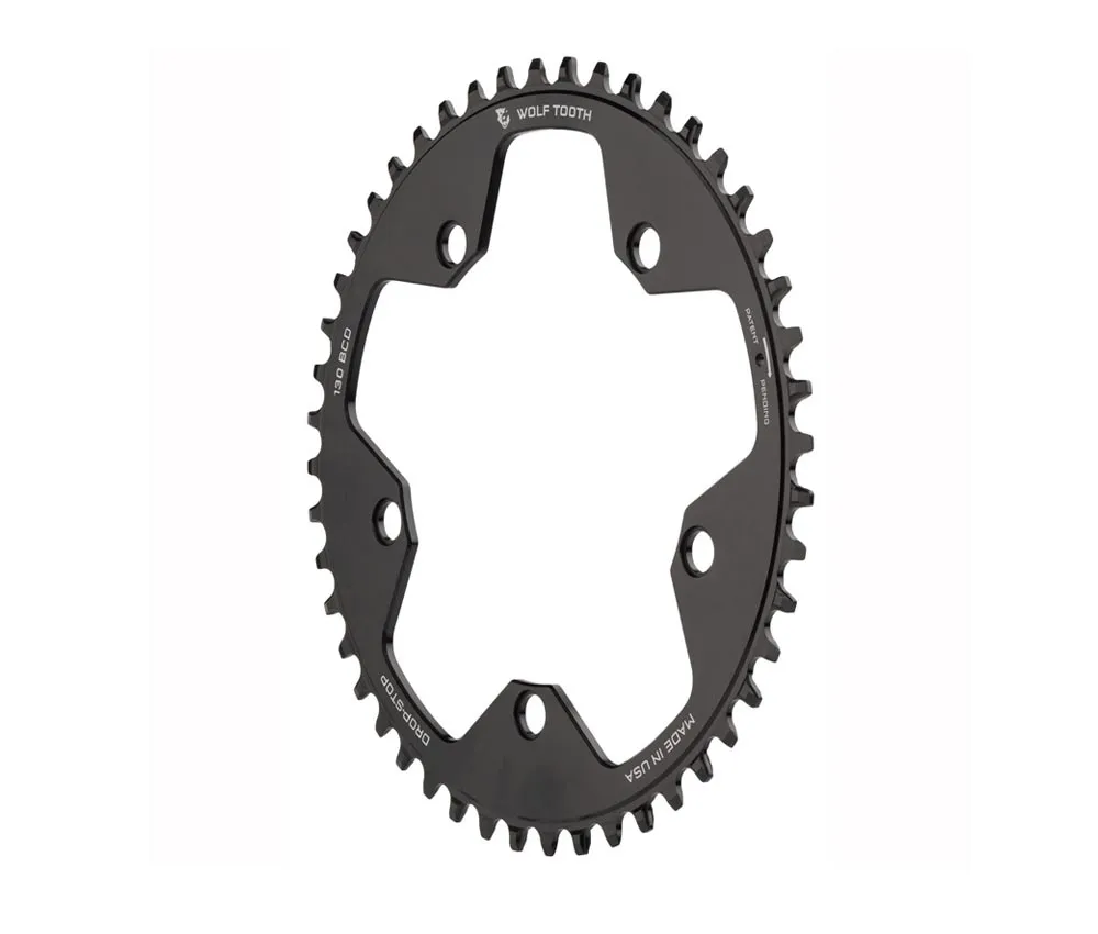 Wolf Tooth Drop Stop B Chainring - Road / Gravel / CX 130mm BCD 9-12-speed 46 teeth