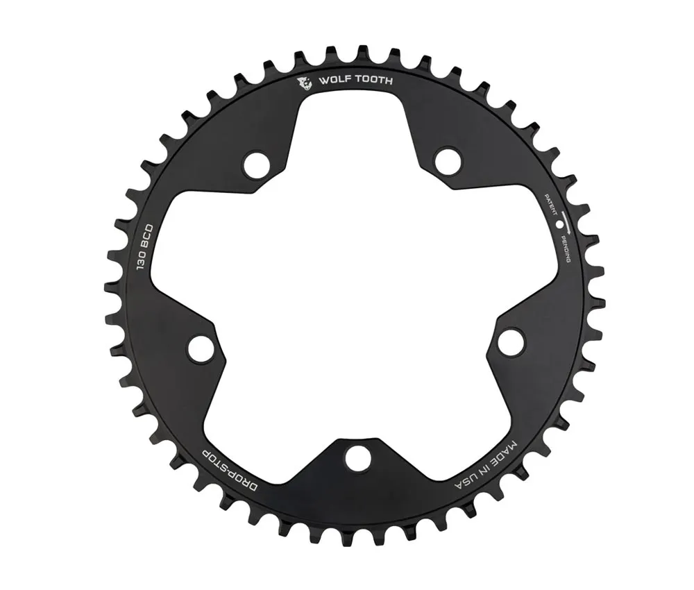 Wolf Tooth Drop Stop B Chainring - Road / Gravel / CX 130mm BCD 9-12-speed 46 teeth