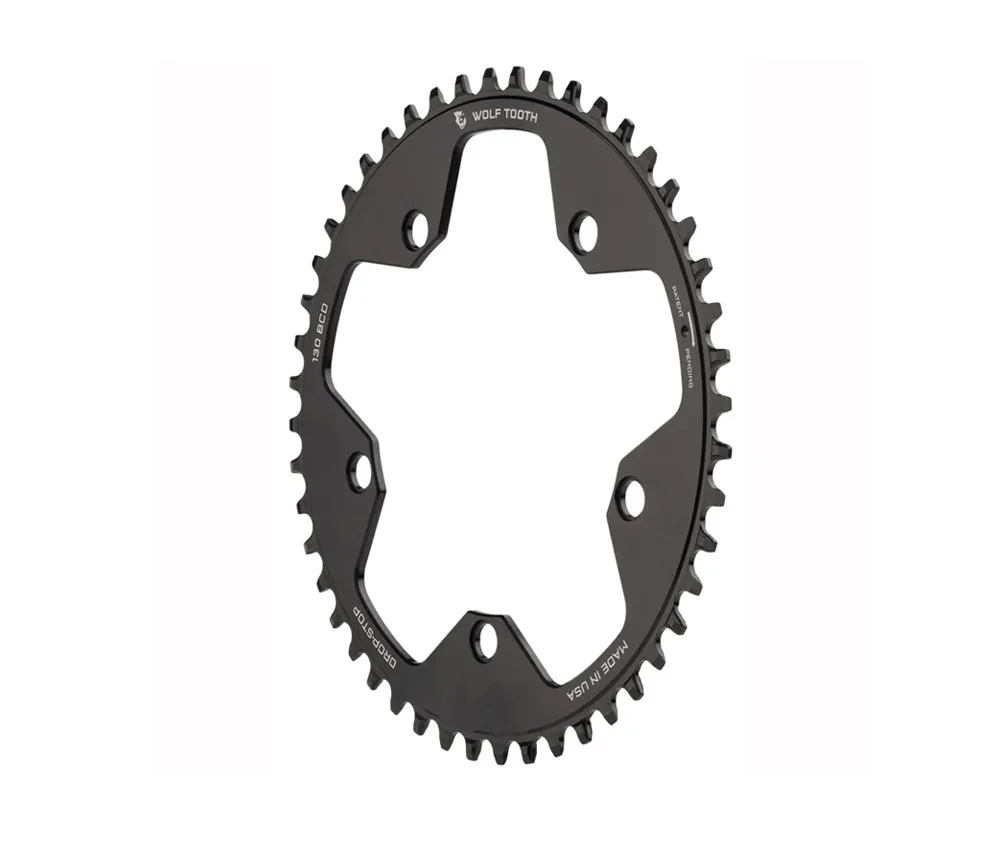 Wolf Tooth Drop Stop B Chainring - Road / Gravel / CX 130mm BCD 9-12-speed 44 teeth