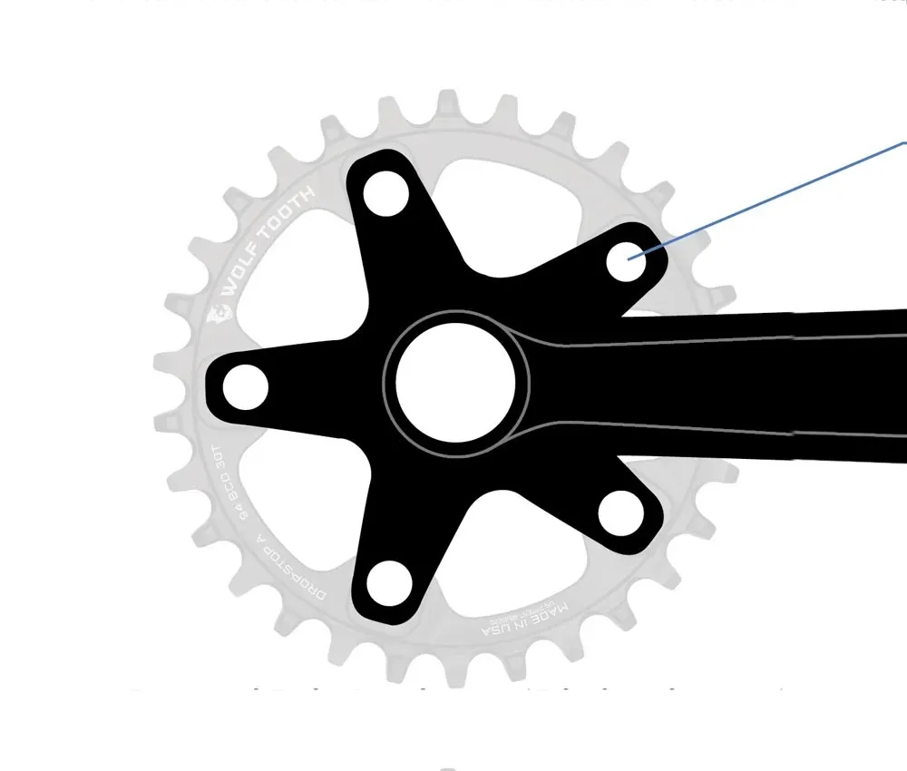 Wolf Tooth Drop Stop A Chainring - Vintage / Surley OD 94mm BCD 9-12-speed 32 teeth