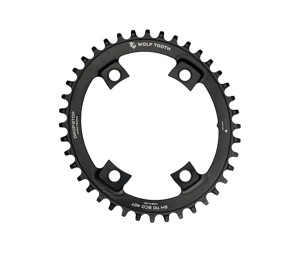 Wolf Tooth Drop Stop B Oval Chainring – Shimano 110mm asymmetrical 9-12-speed 44-tooth
