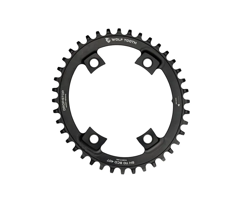 Wolf Tooth Drop Stop B Oval Chainring – Shimano 110mm asymmetrical 9-12-speed chainring 42 teeth
