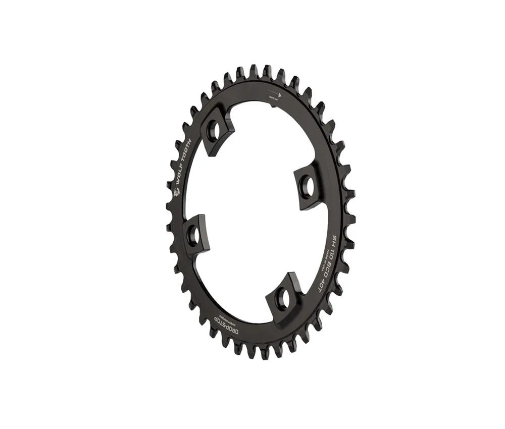 Wolf Tooth Drop Stop B Oval Chainring – Shimano 110mm asymmetrical 9-12-speed chainring 40 teeth