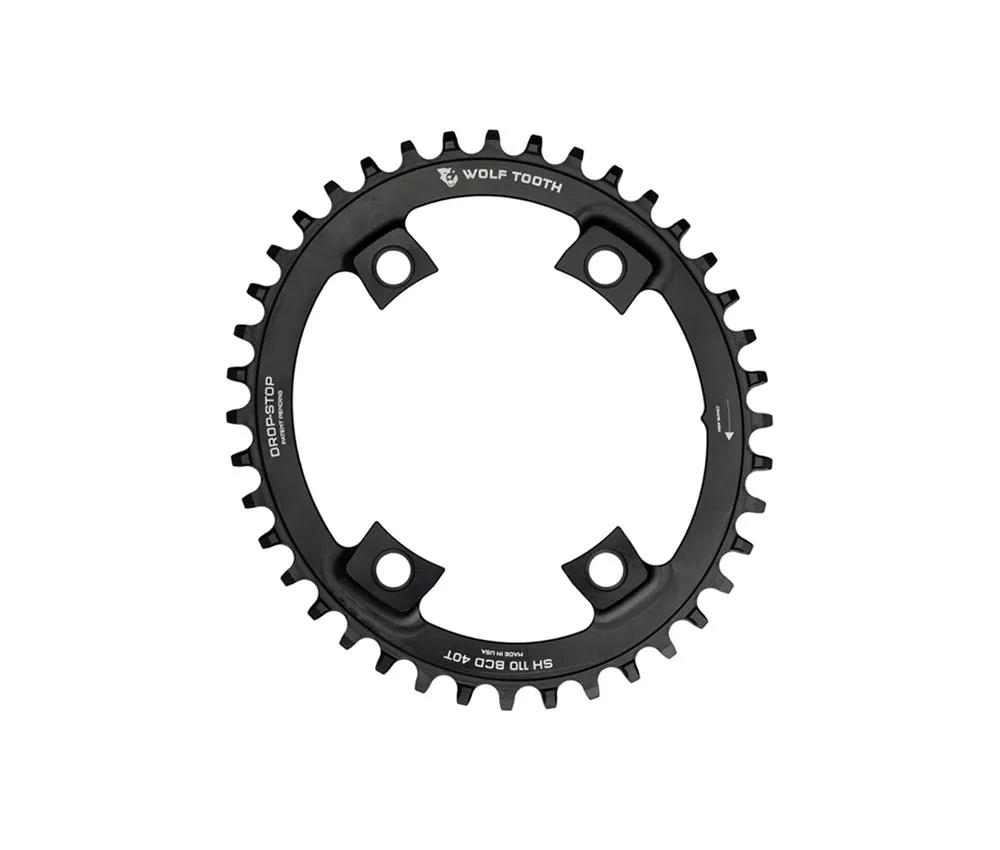 Wolf Tooth Drop Stop B Oval Chainring – Shimano 110mm asymmetrical 9-12-speed chainring 40 teeth