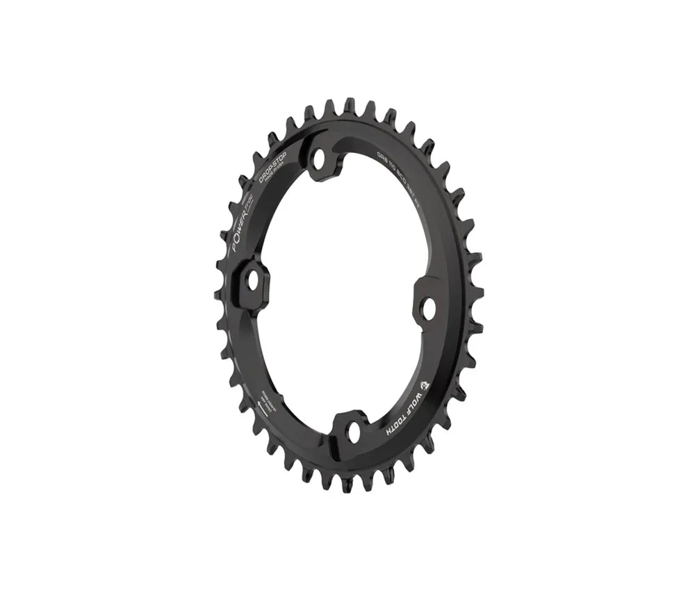 Wolf Tooth Drop Stop B Oval Chainring – Shimano GRX 110mm asymmetrical bolt pattern, 9-12-speed, 38 teeth