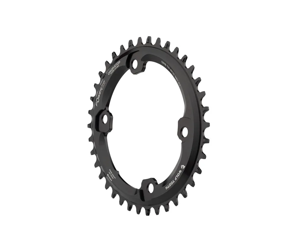 Wolf Tooth Drop Stop B Oval Chainring – Shimano GRX 110mm asymmetrical 9-12-speed 42 teeth