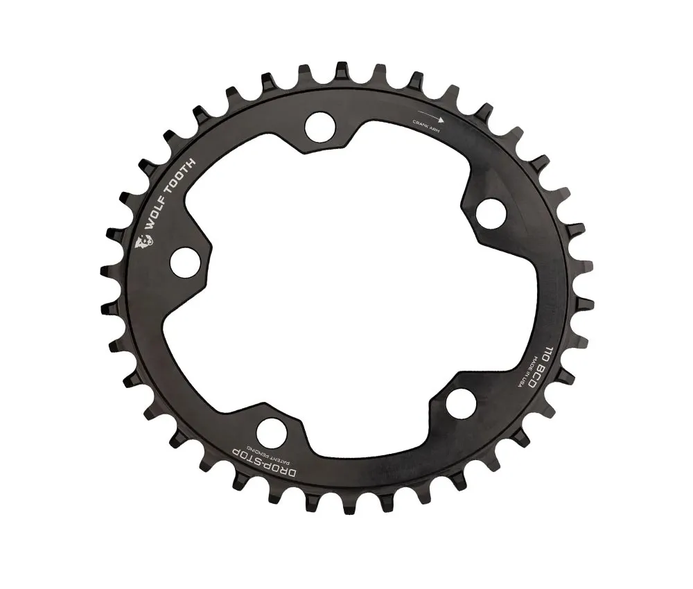Wolf Tooth Drop Stop B Oval Chainring - Road / Gravel / CX / 110mm bolt circle 9-12-speed 40 teeth