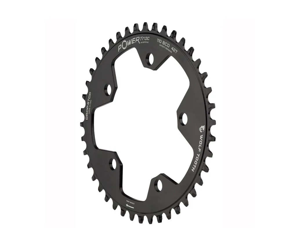 Wolf Tooth Drop Stop B Oval Chainring - Road / Gravel / CX / 110mm BCD 9-12-speed 42 teeth