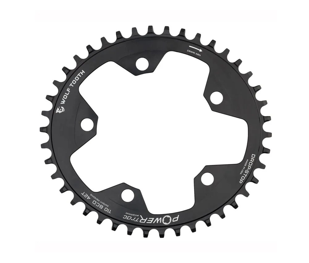 Wolf Tooth Drop Stop B Oval Chainring - Road / Gravel / CX / 110mm BCD 9-12-speed 42 teeth