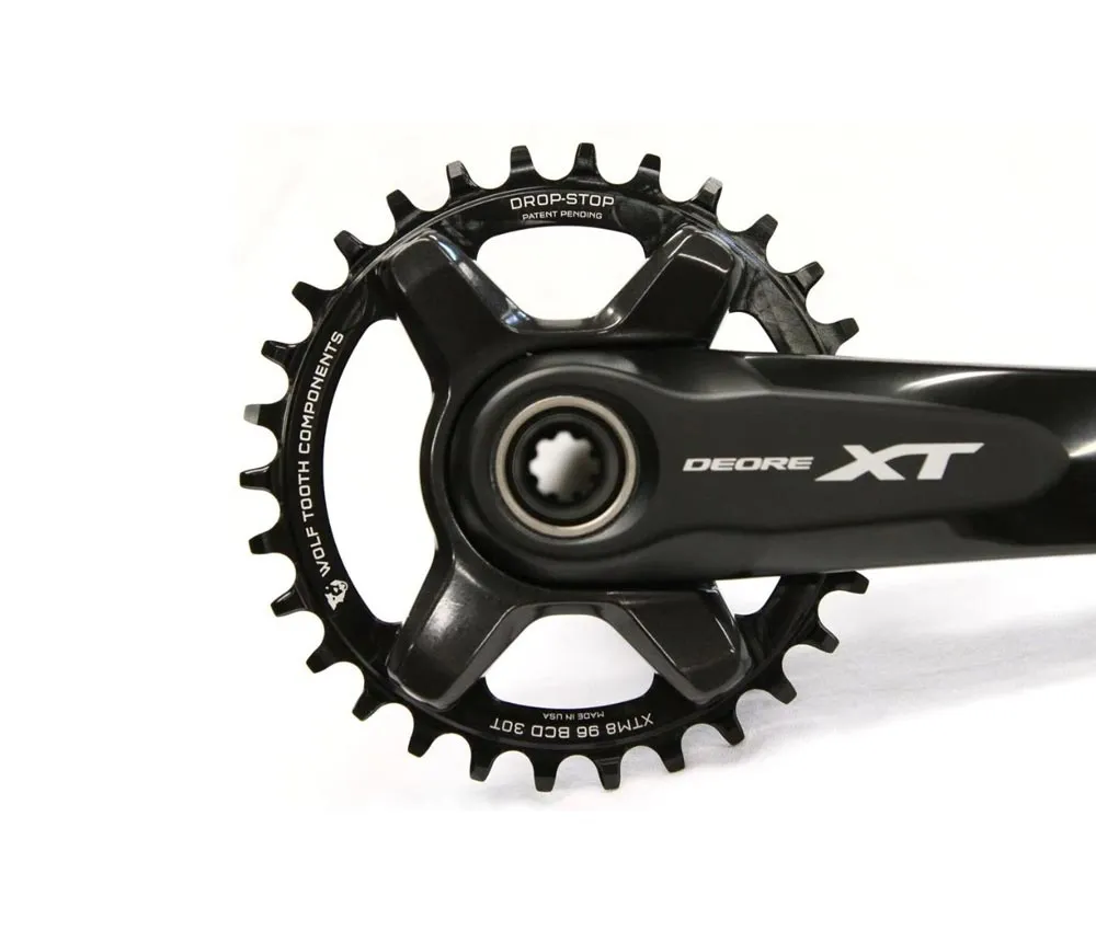 Wolf Tooth Drop Stop A Chainring - Shimano XT / SLX / Deore 96mm BCD 9-12-speed 38 teeth