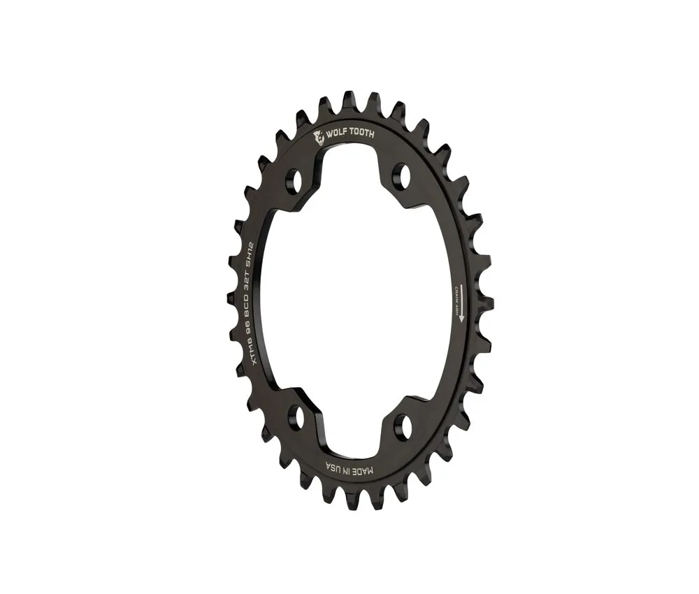 Wolf Tooth Drop Stop ST Chainring - Shimano XT / SLX / Deore 96mm BCD 12-speed HG+ 32 teeth