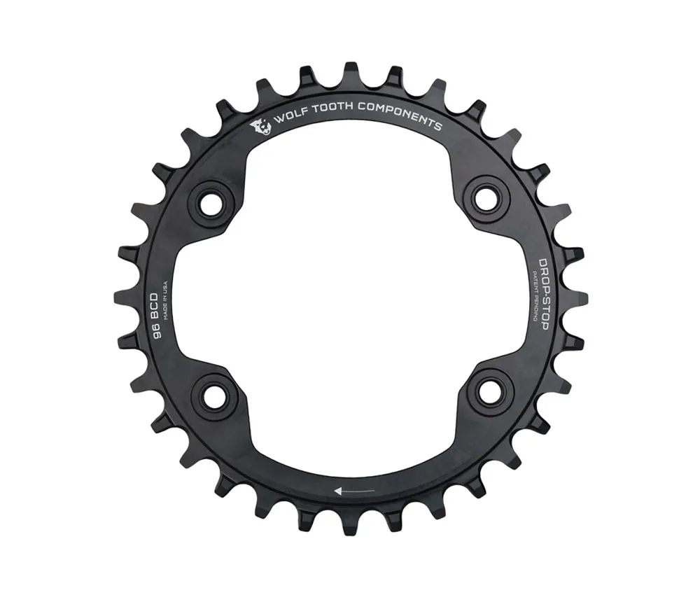 Wolf Tooth Drop Stop A Chainring - Shimano XTR 96mm bolt circle, asymmetrical, 9-12-speed, 34 teeth