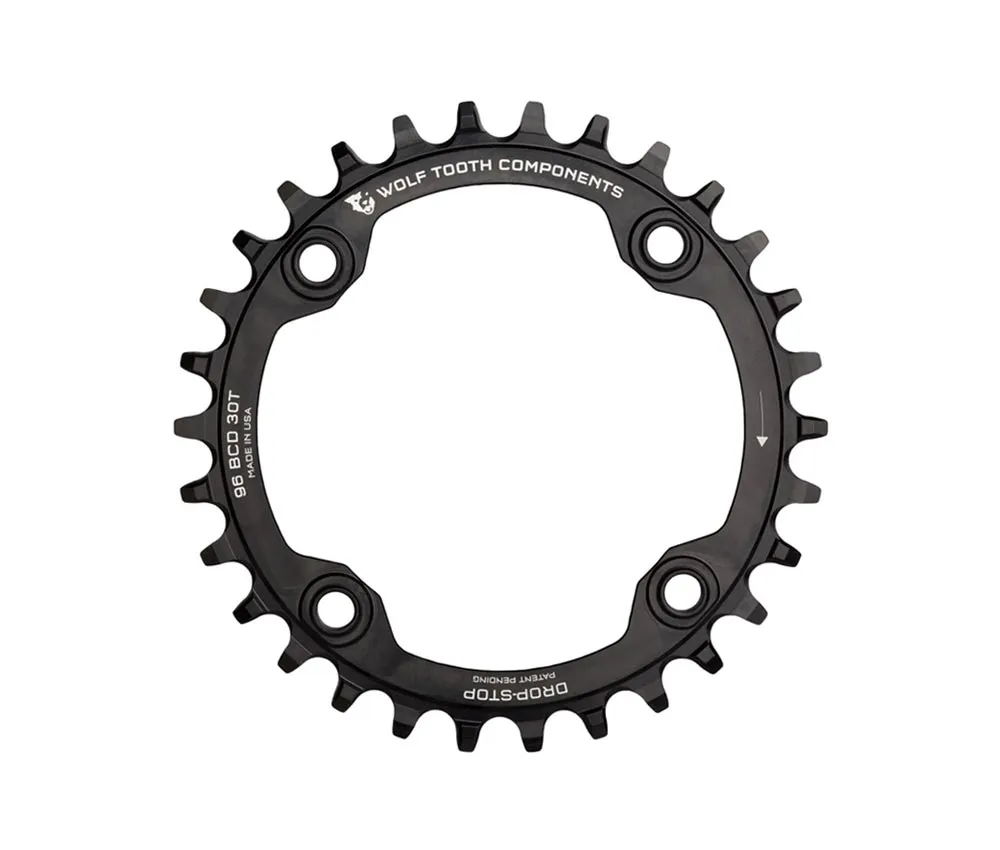 Wolf Tooth Drop Stop A Chainring - Shimano Deore XT / SLX 96mm bolt pattern, symmetrical, 9-12-speed, 30 teeth
