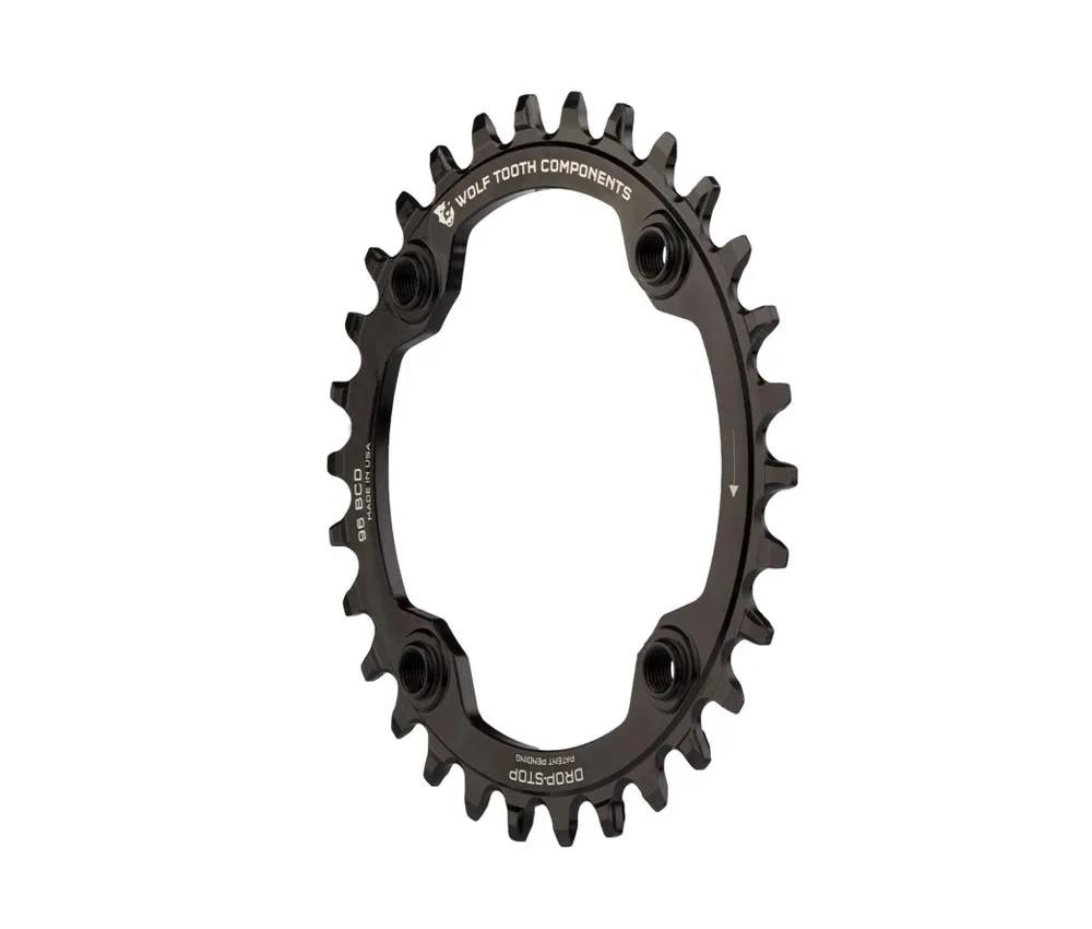 Wolf Tooth Drop Stop A Chainring - Shimano Deore XT / SLX 96mm bolt pattern, symmetrical, 9-12-speed, 32 teeth