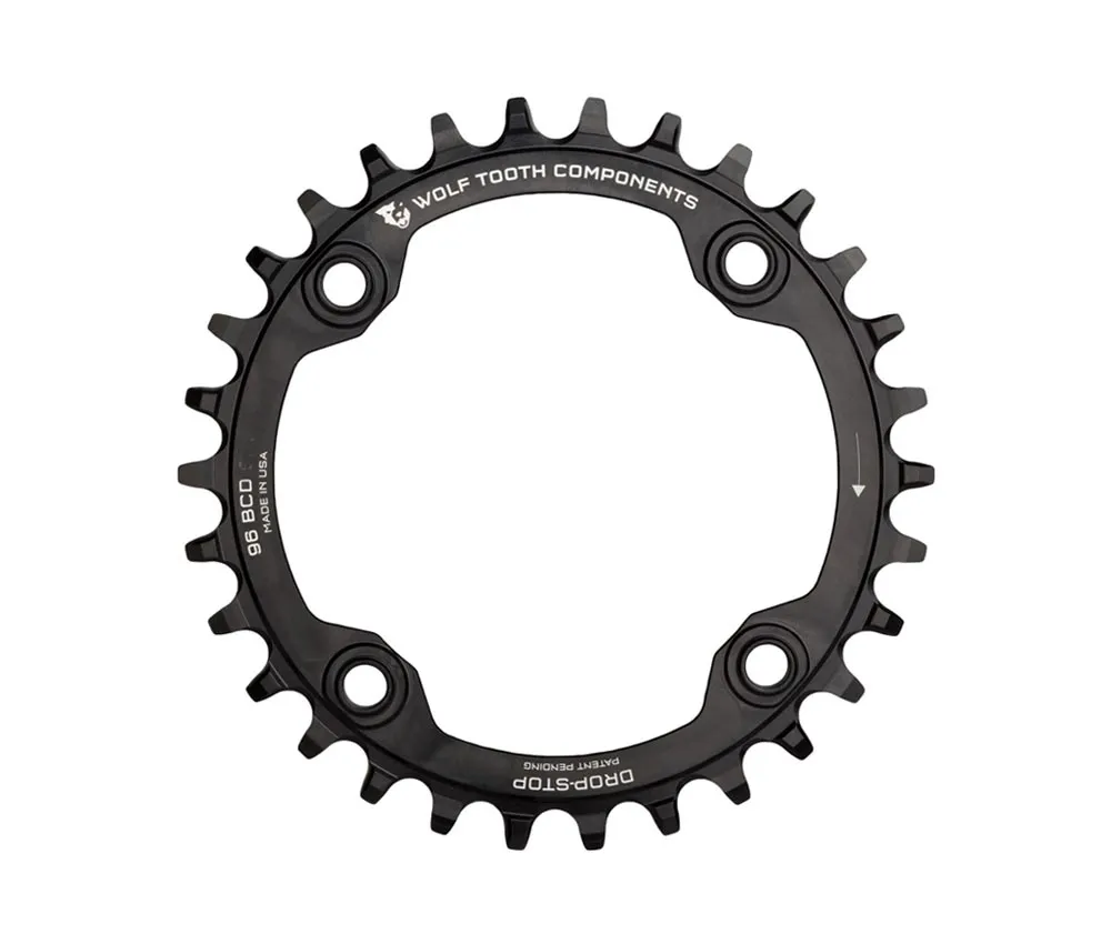 Wolf Tooth Drop Stop A Chainring - Shimano Deore XT / SLX 96mm bolt pattern, symmetrical, 9-12-speed, 32 teeth