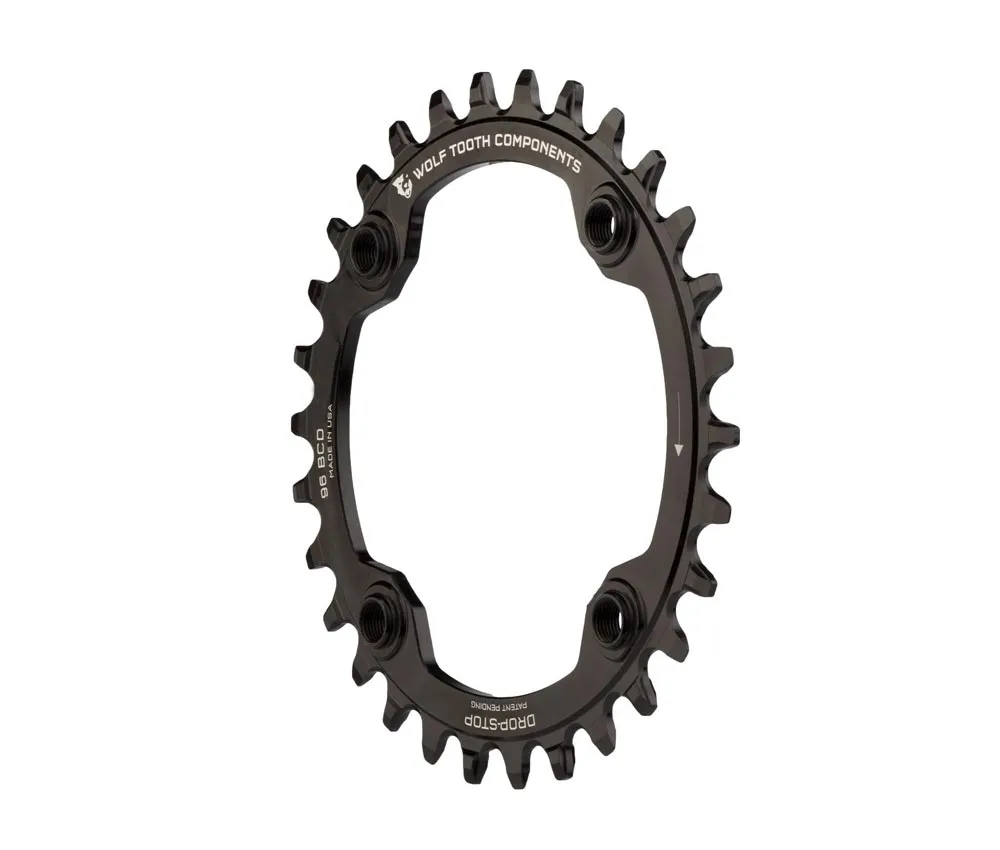 Wolf Tooth Drop Stop A Chainring - Shimano Deore XT / SLX 96mm bolt pattern, symmetrical, 9-12-speed, 34 teeth